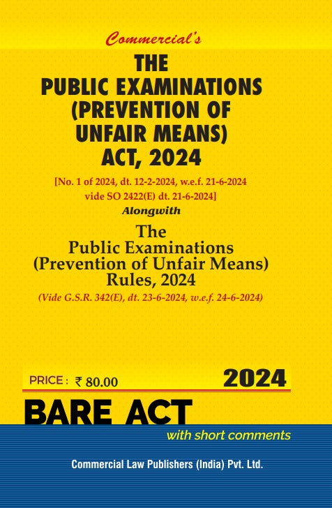 Public Examinations (Prevention of Unfair Means) Act, 2024 Along with Rules 2024 - Retail Maharaj