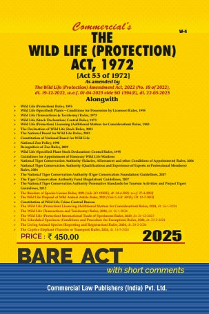 Wild Life (Protection) Act, 1972 alongwith Allied Rules As amended by The Wild Life (Protection) Amendment Act, 2022 - Retail Maharaj