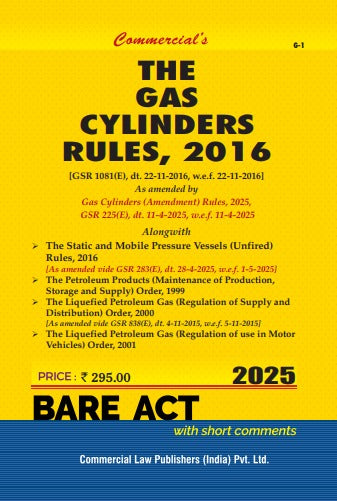 Gas Cylinders Rules, 2016 As amended by Gas Cylinders (Amendment) Rules, 2025 - Retail Maharaj