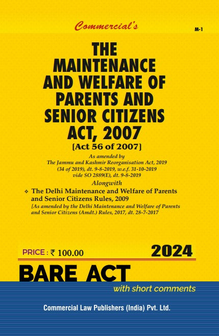 Maintenance and Welfare of Parents and Senior Citizens Act, 2007 As Amended by The Jammu and Kashmir Reorganisation Act, 2019 - Retail Maharaj