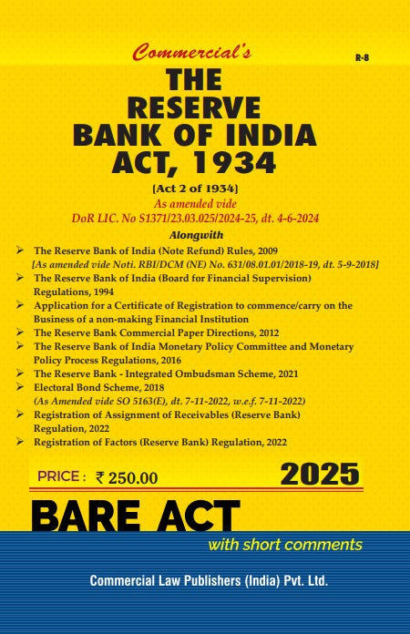 Reserve Bank of India Act, 1934 alongwith allied rules and regulations - Retail Maharaj