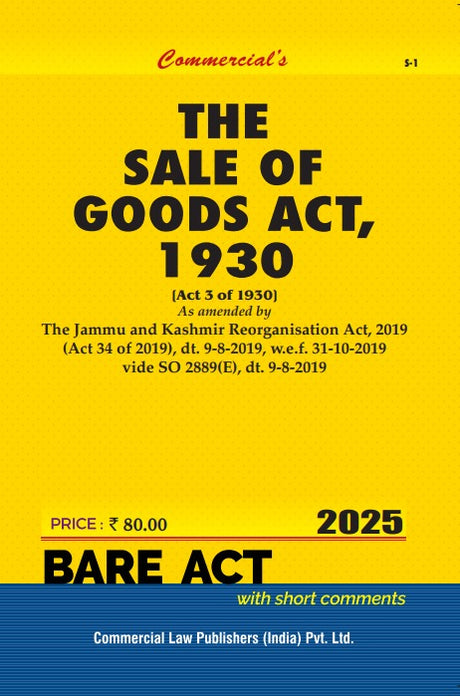 Sale of Goods Act, 1930 As amended by The Jammu and Kashmir Reorganisation Act, 2019 - Retail Maharaj