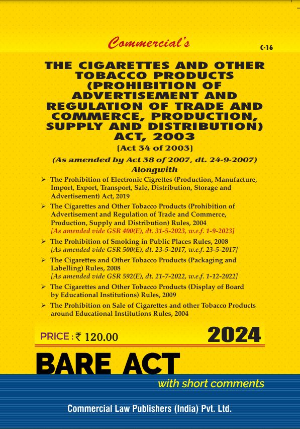 Cigarettes and Other Tobacco Products (Prohibition of Advertisement and Regulation of Trade and Commerce ,Production Supply and Distribution Act, 2003 - Retail Maharaj