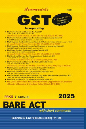 GST Acts and Rules, 2017 with Forms (Finance Act Edition 1-4-2025) - Retail Maharaj