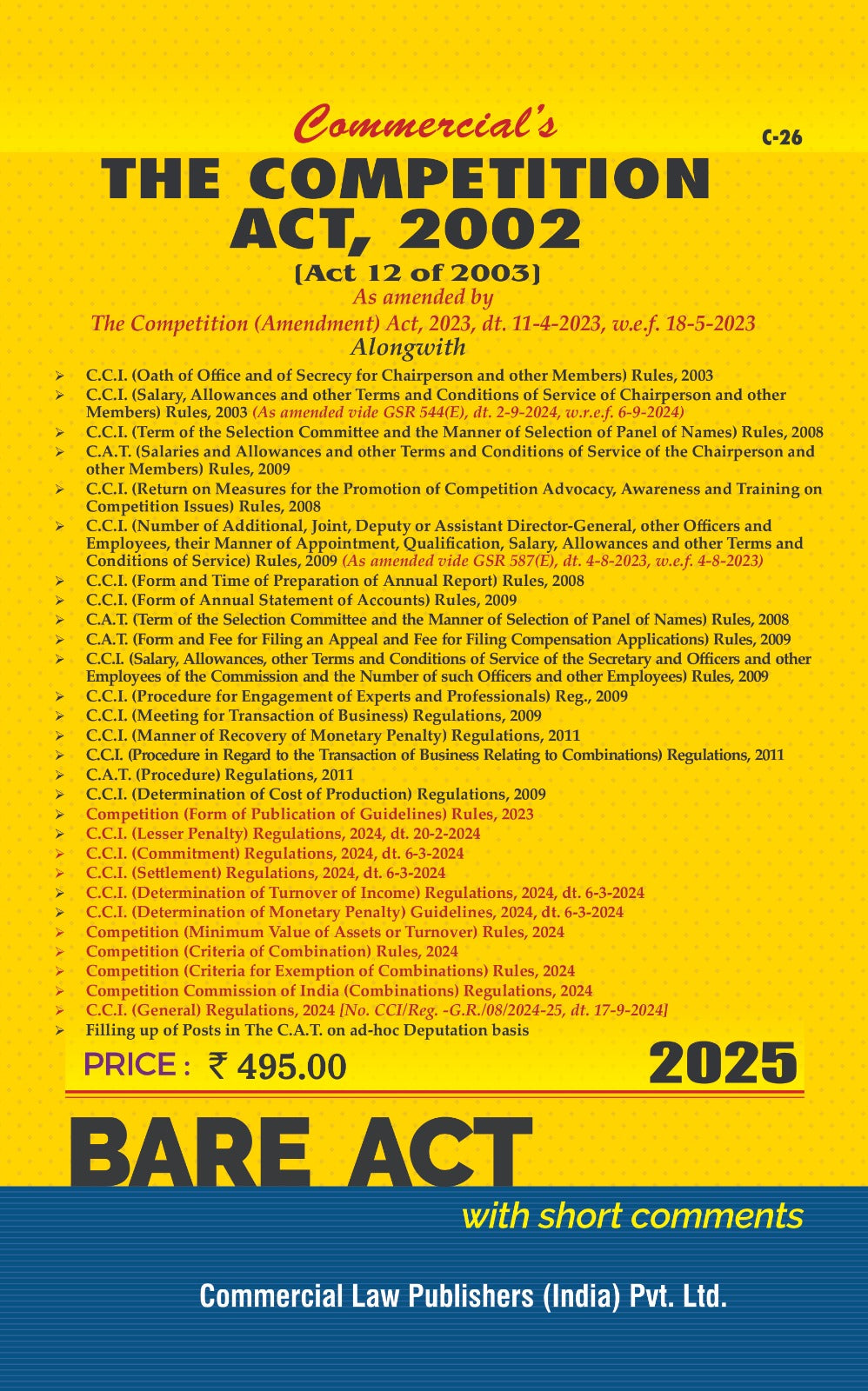 Competition Act, 2002 As Amended by the Competition (Amendment) Act, 2023 - Retail Maharaj