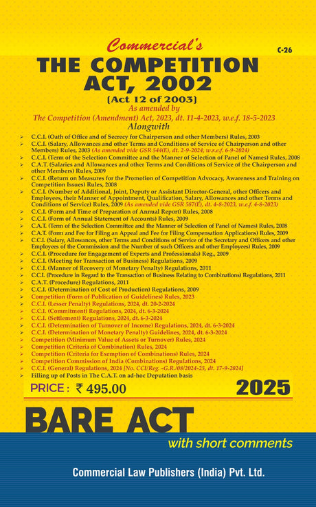 Competition Act, 2002 As Amended by the Competition (Amendment) Act, 2023 - Retail Maharaj