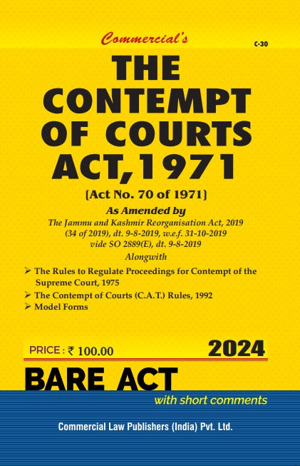 Contempt Of Courts Act, 1971 As Amended by The Jammu and Kashmir Reorganisation Act, 2019 - Retail Maharaj