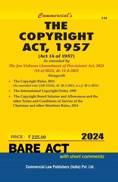 Copyright Act, 1957 As Amended by The Jan Vishwas (Amendment of Provisions) Act, 2023 - Retail Maharaj
