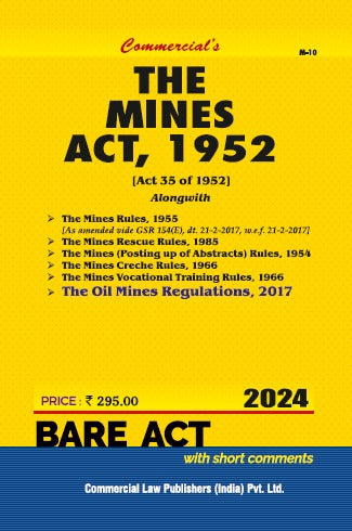 Mines Act, 1952 As amended vide GSR 154(E) dt. 21-2-2017 with Rules - Retail Maharaj