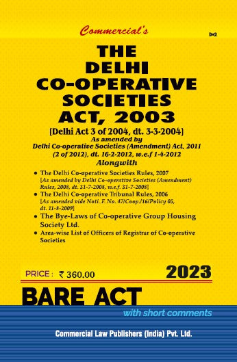 Delhi Co-Operative Societies Act, 2003 Alongwith Rules, 2007 - Retail Maharaj