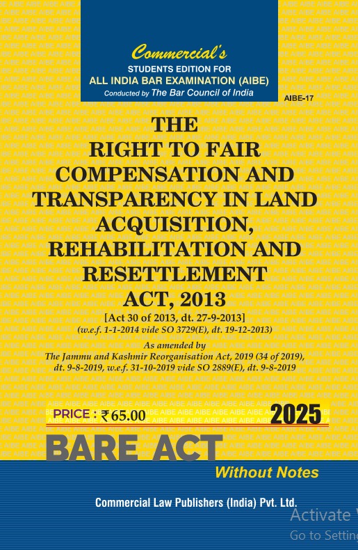 Right to Fair Compensation & Transparency in Land acquisition, Rehabilitation & Resettlement Act, 2013 (AIBE-17) - Retail Maharaj