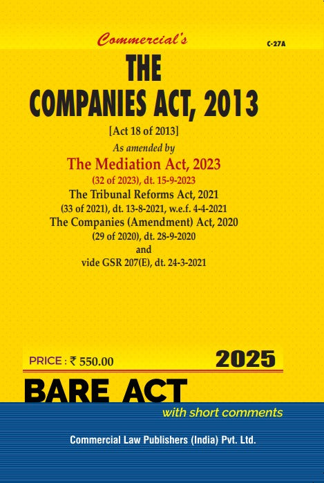 Companies Act, 2013 As Amended by The Mediation Act, 2023 - Retail Maharaj