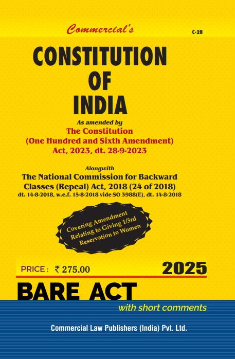Constitution of India As amended by The Constitution (One Hundred and Sixth Amendment) Act, 2023, dt. 28-9-2023 - Retail Maharaj