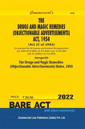 Drugs & Magic Remedies (Objectionable Advertisements) Act, 1954 alongwith Rules, 1955 - Retail Maharaj