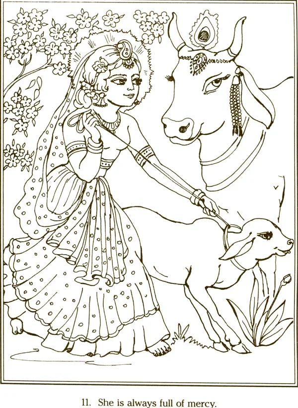 Srimati Radharani's Transcendental Qualities (Coloring Book)