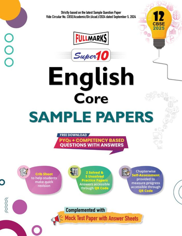 Full Marks Super 10 Sample Papers English Core for Class 12 | 2025 Exam - Retail Maharaj