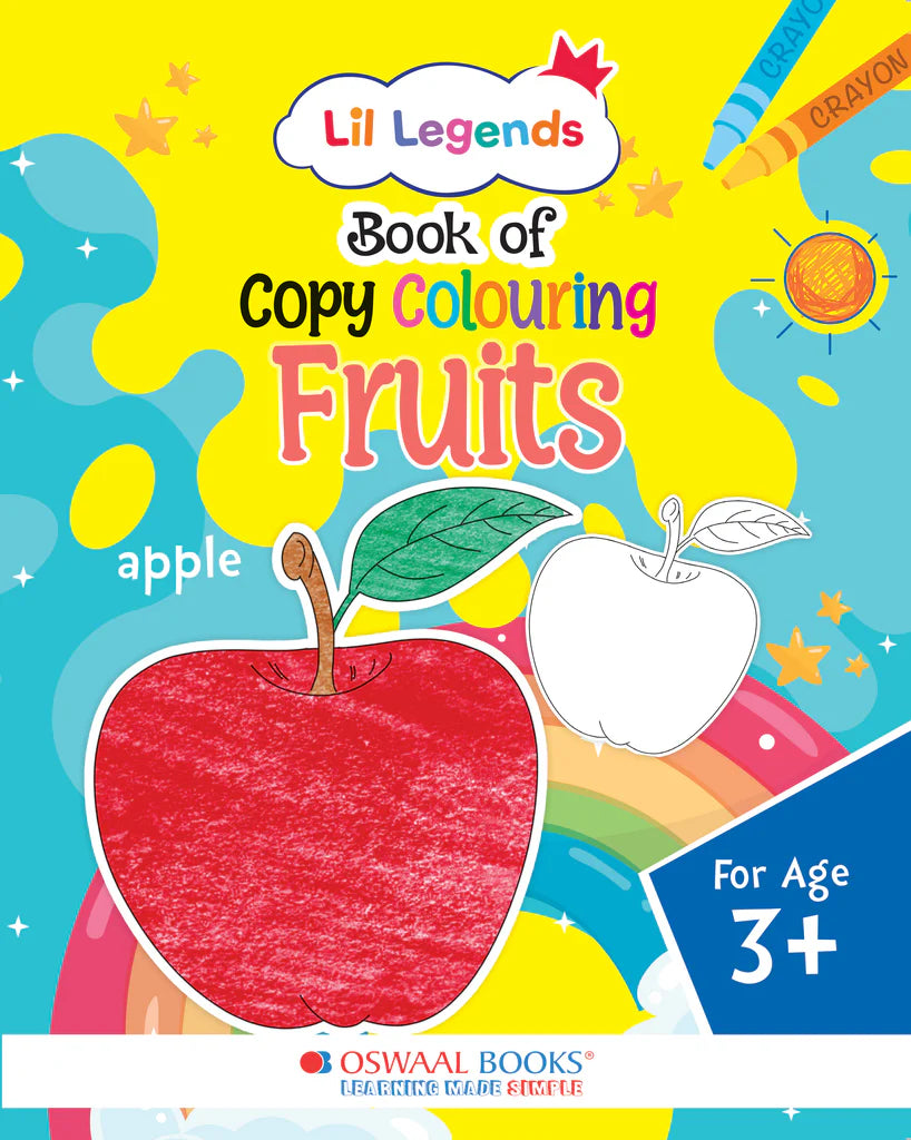 Lil Legends Book of Copy Colouring for kids,To Learn About Fruits, Age 3 + - Retail Maharaj