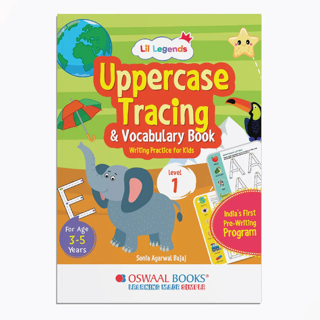 Lil Legends Uppercase Tracing & Vocabulary Writing Practice Book for Kids, Level-1 | Age- 3 to 5 Years| - Retail Maharaj