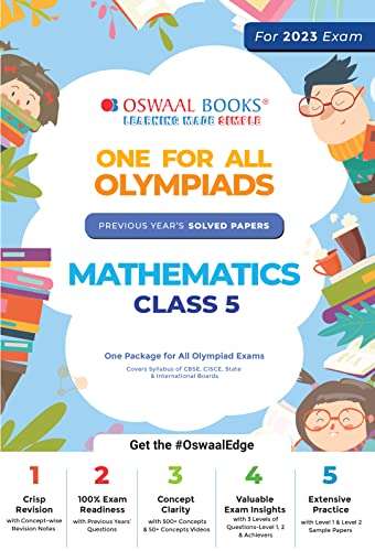Oswaal One For All Olympiad Previous Years Solved Papers, Class-5 Mathematics Book - Retail Maharaj