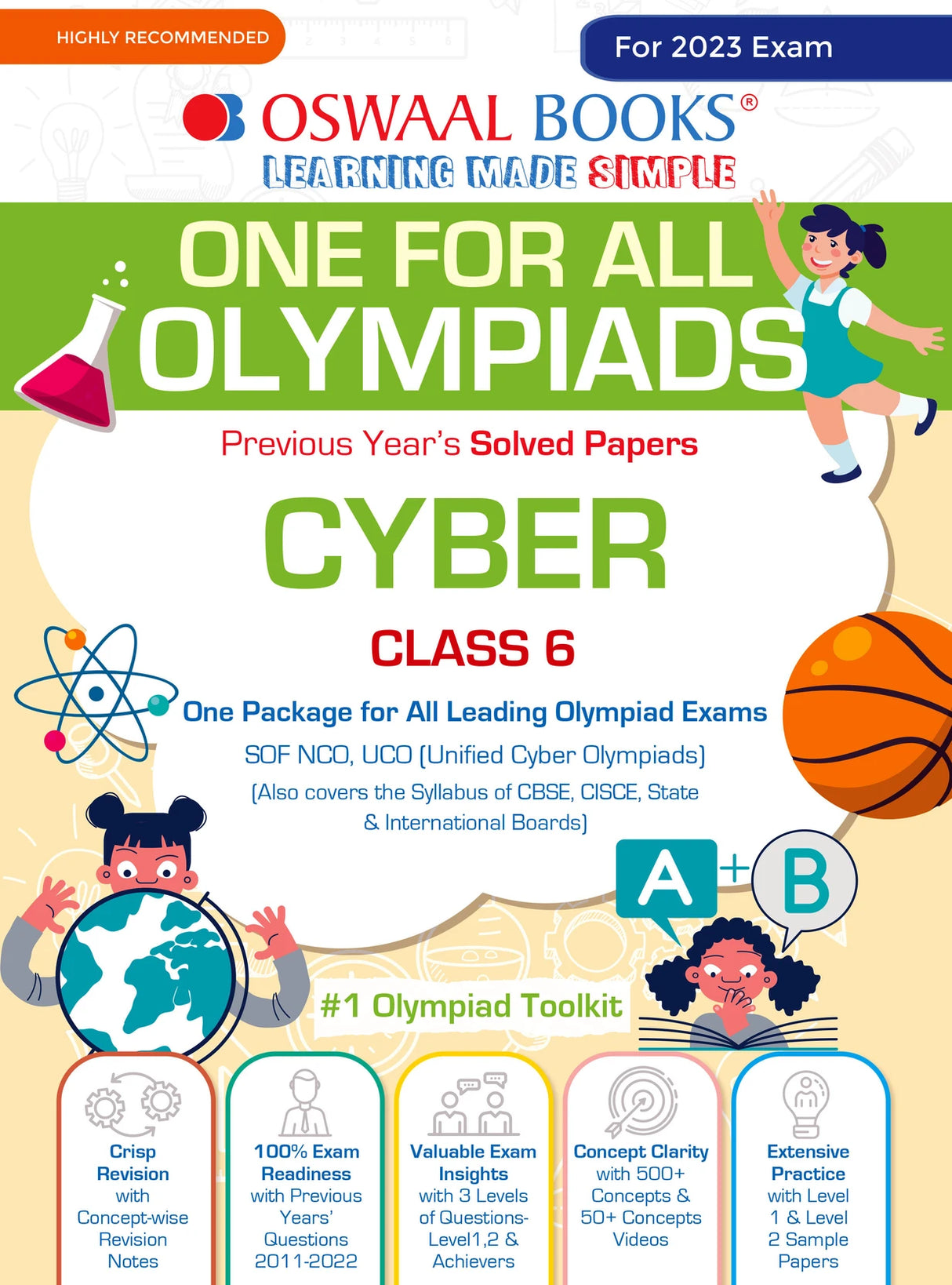 Oswaal One For All Olympiad Previous Years' Solved Papers, Class-6 Cyber Book - Retail Maharaj