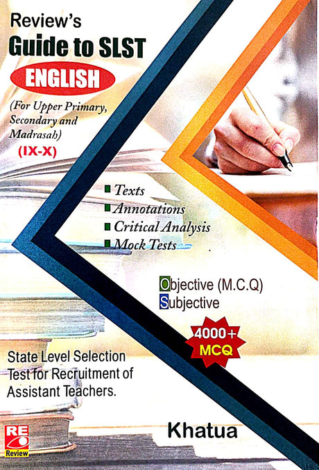 Review's Guide to SLST English (For Upper Primary, Secondary & Madrasah) Class IX-X [Paperback] Khatua & Khatua - Retail Maharaj