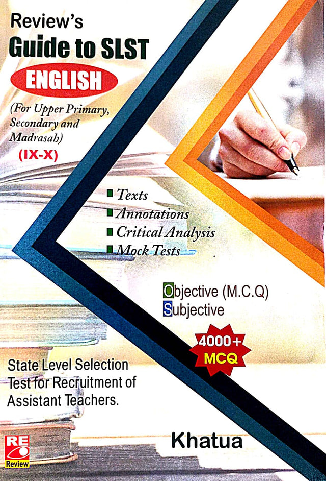 Review's Guide to SLST English (For Upper Primary, Secondary & Madrasah) Class IX-X [Paperback] Khatua & Khatua - Retail Maharaj
