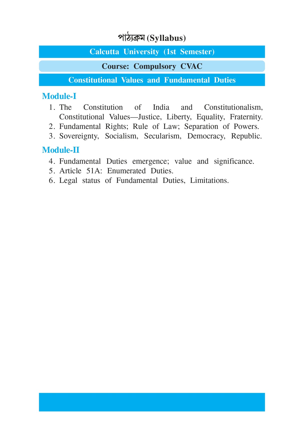 CVAC_Sangbidhanik Mulyobodh Ebong Moulik Kartabyo (Constitutional Values and Fundamental Duties)_Cu_1st Sem - Retail Maharaj