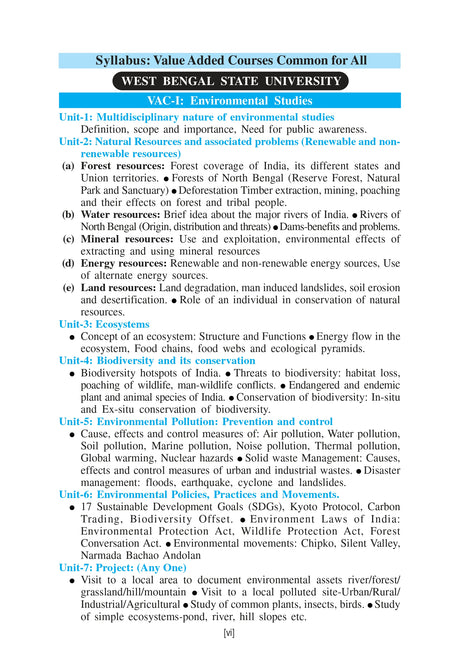 Paribeshbidya (Environmental Studies)_WBSU_1st Sem_CVAC1/BKU_1st Sem_ACS/106/VAC-1 - Retail Maharaj