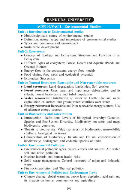 Paribeshbidya (Environmental Studies)_WBSU_1st Sem_CVAC1/BKU_1st Sem_ACS/106/VAC-1 - Retail Maharaj