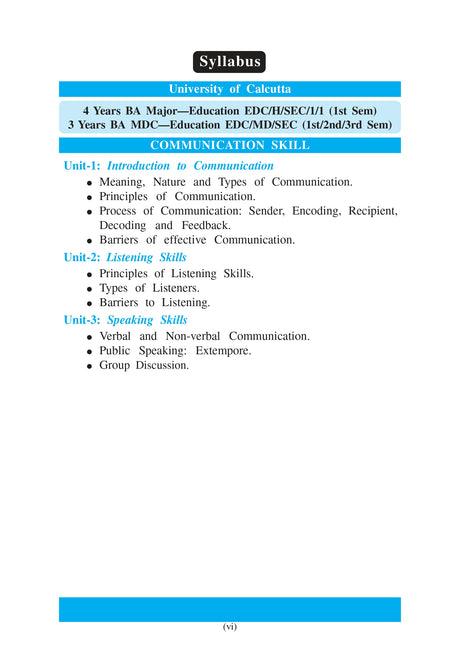 SEC/1/1 Communication Skill_CU_1st Sem_4yrs Major and 3yrs_MDC - Retail Maharaj