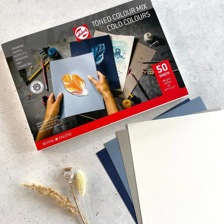 Royal Talens Toned Colour Mix Warm & Cold Paper Pad 180gsm – 50 Sheets - Retail Maharaj