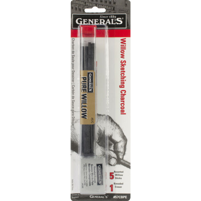 General’s Willow Charcoal Sketching Set with Kneaded Eraser