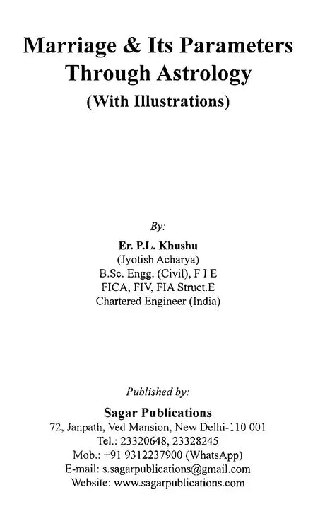 Marrige & Its Parameters Through Astrology [English] By Er. PL Khushu - Retail Maharaj