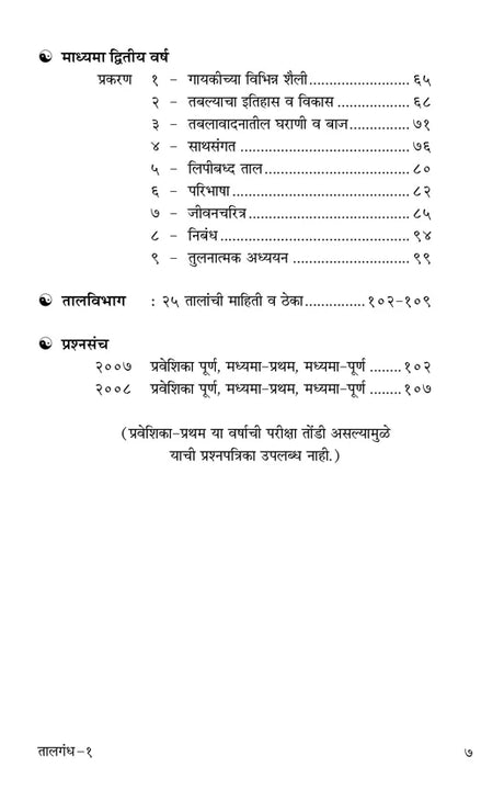 Taalgandh (Part 1) (Praveshika to Madhyama Poorna Theory) Marathi - Retail Maharaj