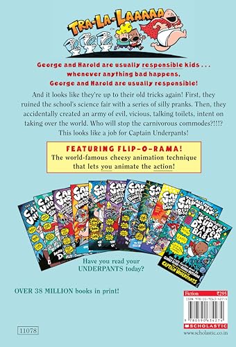 Captain Underpants and the Attack of the Talking Toilets: 2 [Paperback] Captain Underpants and Dav Pilkey - Retail Maharaj