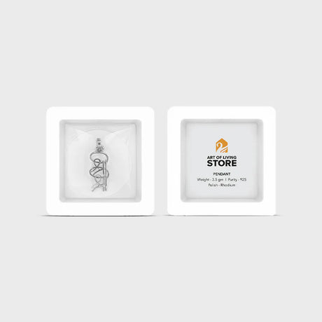 Sri Sri Silver Pendant-Small 2.8 cm - Retail Maharaj
