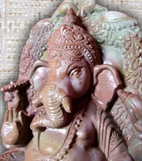Soapstone Carving – Ganesh on Throne – Handcrafted Divine Art