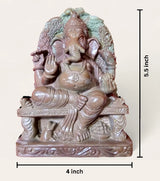 Soapstone Carving – Ganesh on Throne – Handcrafted Divine Art