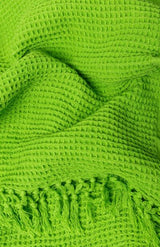 Handwoven Green Honeycomb Cotton Bath Towel - Retail Maharaj