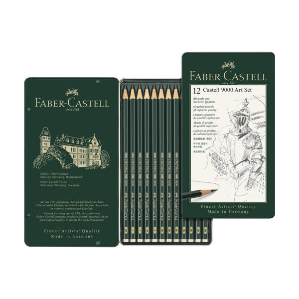 Faber Castell 9000 Professional Graphite Pencil Art Set Tin Pack