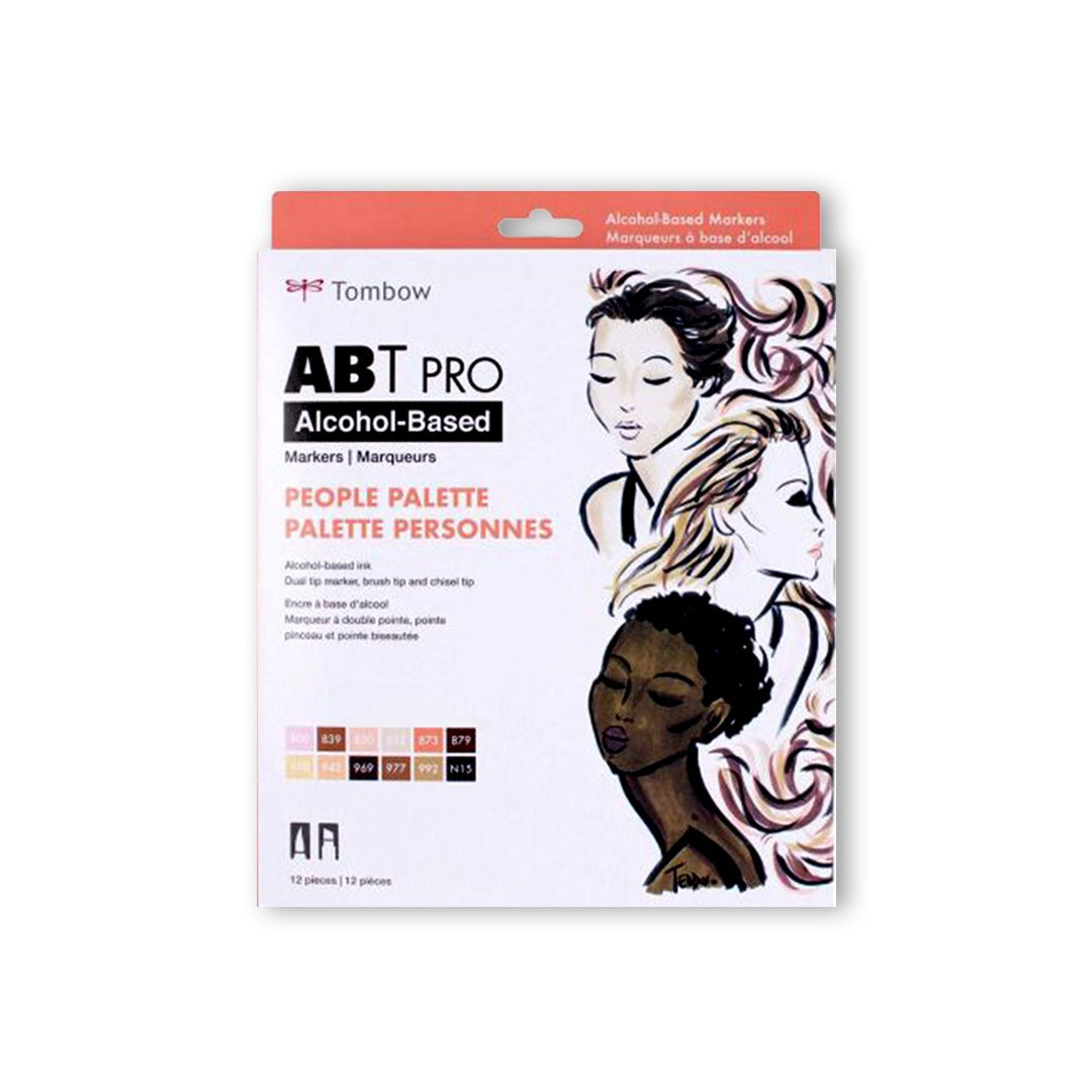 Tombow ABT PRO Alcohol Based Dual Tip Art Markers People Skin Tone Palette Set of 12