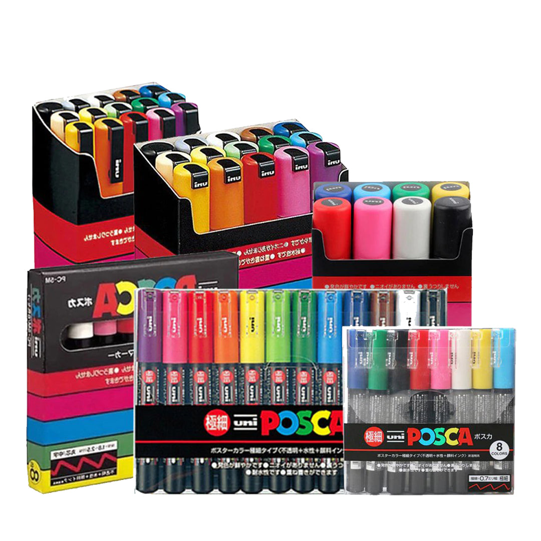 Uniball Posca Paint Marker Set Multi Surface Water Based Pigment Pens - Retail Maharaj