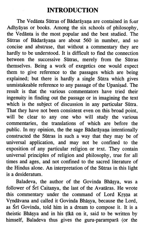 The Vedantasutras (Brahmasutras) With The Commentary of Baladeva: English Translation - Retail Maharaj