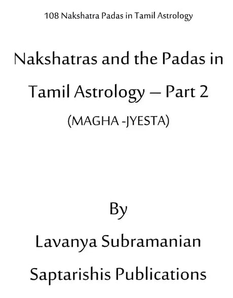 108 Nakshatra Padas in Tamil Astrology Part - 2 [English] By Lavanya Subramanian - Retail Maharaj