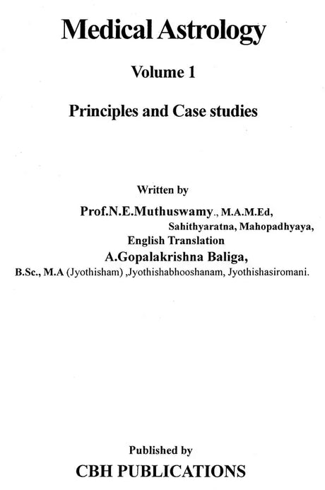 Medical Astrology (Concepts and Case Studies) (2 Volumes Set) [English] By N E Muthuswamy - Retail Maharaj