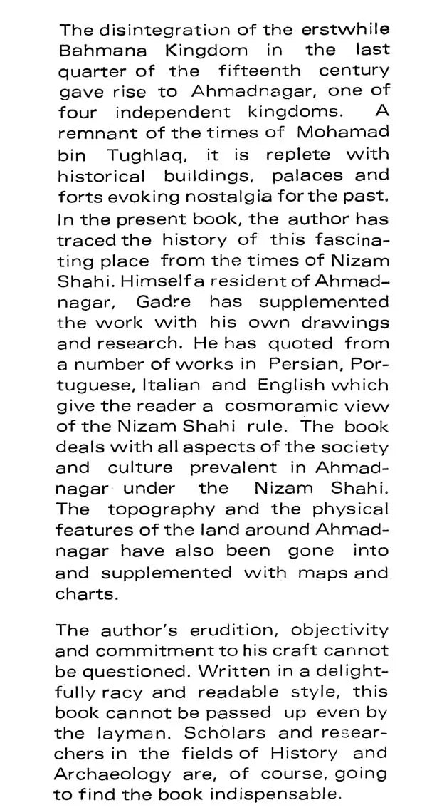 Cultural Archaeology of Ahmadnagar During Nizam Shahi Period (An Old An Rare Book) - Retail Maharaj