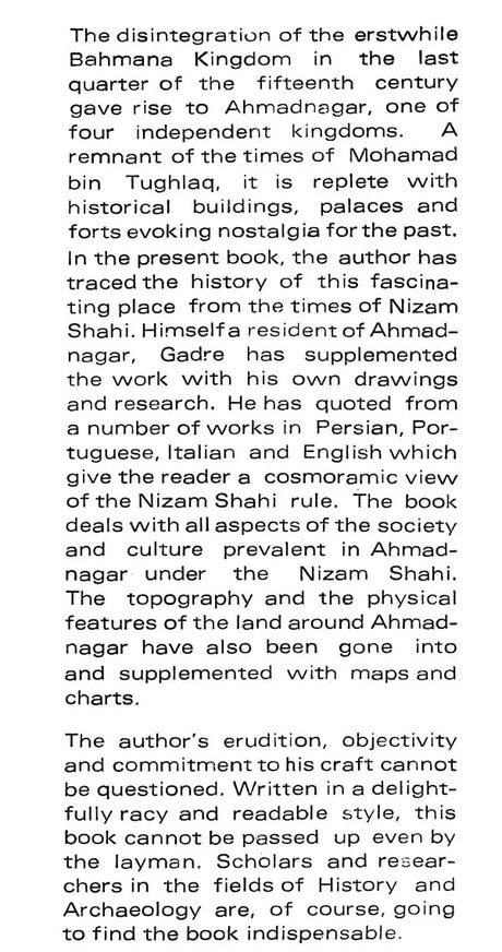 Cultural Archaeology of Ahmadnagar During Nizam Shahi Period (An Old An Rare Book) - Retail Maharaj