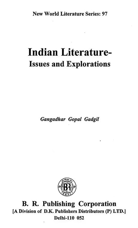 Indian Literature- Issues and Explorations - Retail Maharaj