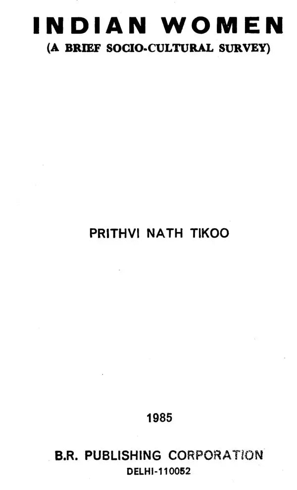 Indian Women (A Brief Socio-Cultural Survey) - Retail Maharaj