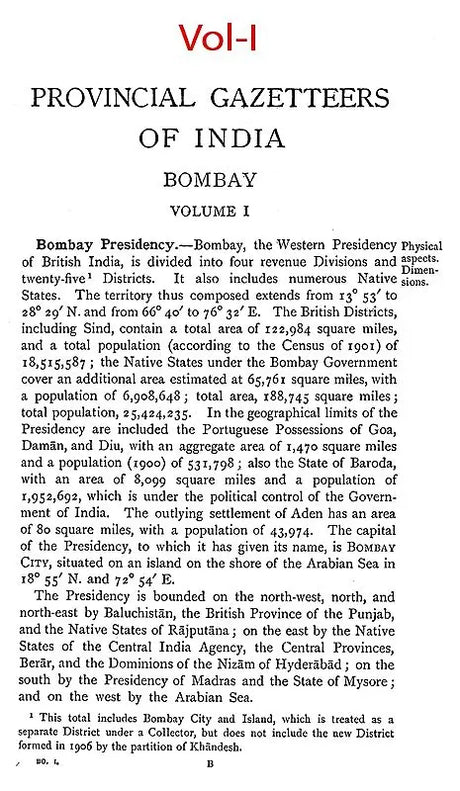 Imperial Gazetteer Of India Provincial Series Bombay Presidency (Set of 2 Volumes) - Retail Maharaj